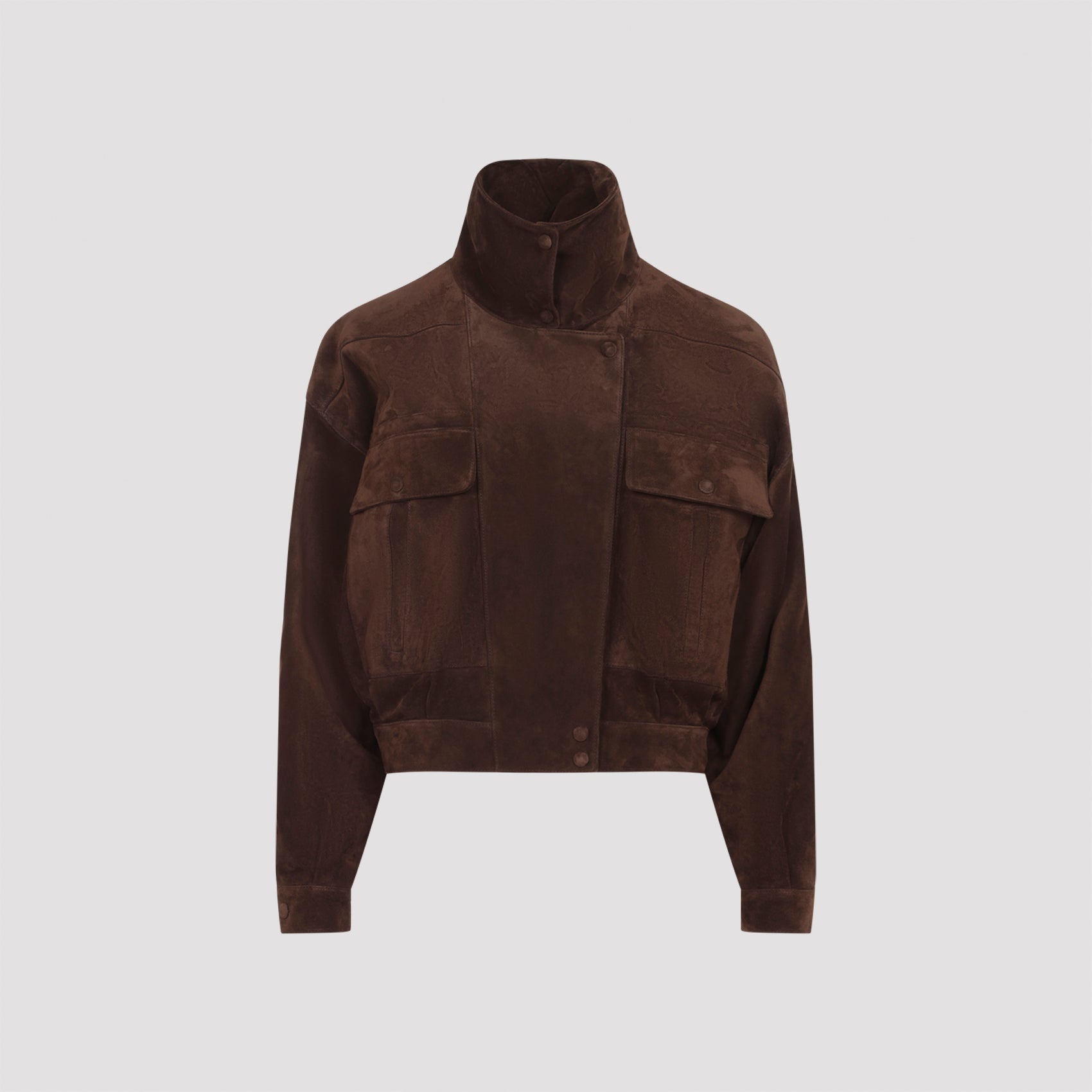 Boxy Leather Blouson Bomber Jacket