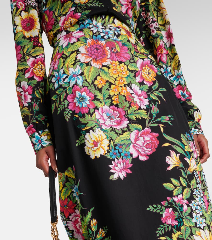 Floral cotton maxi skirt