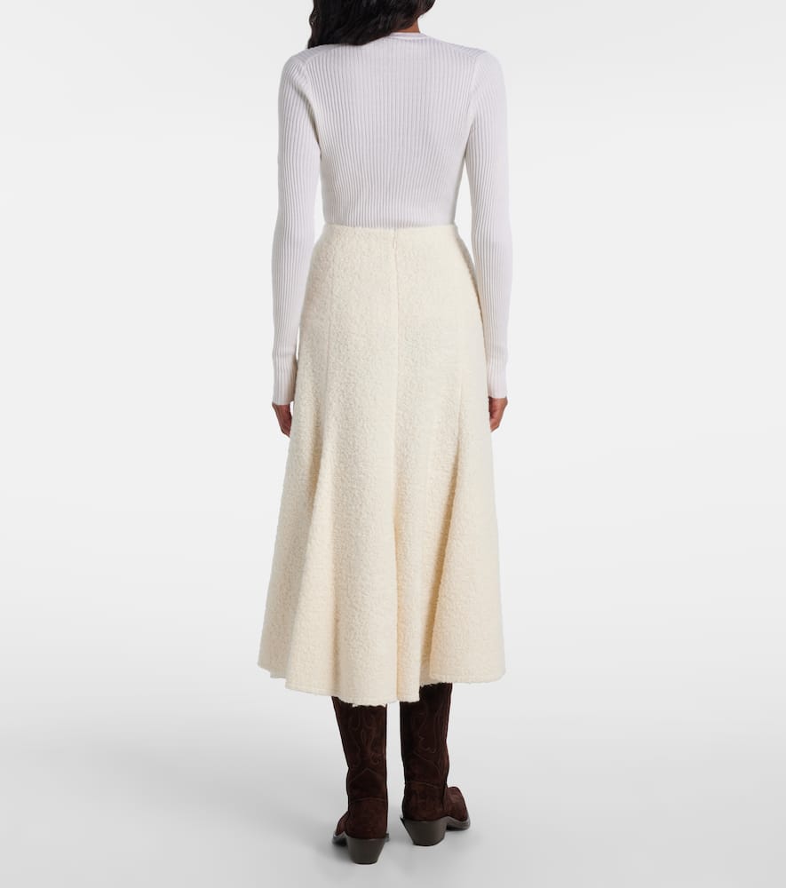 Amy cashmere and wool-blend midi skirt