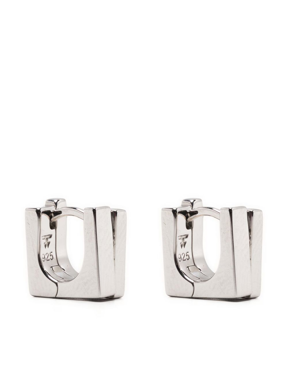 Geometric sterling silver hoop earrings