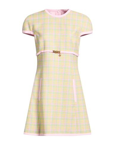 Woman Mini dress Yellow Size 10 Cotton, Viscose, Metallic Polyester, Polyamide