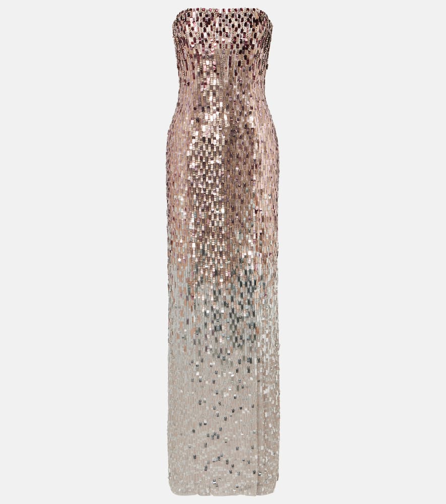 Lucille sequined strapless gown