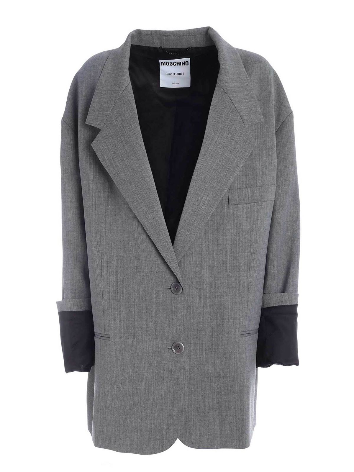 Maxi lapels oversize jacket in grey