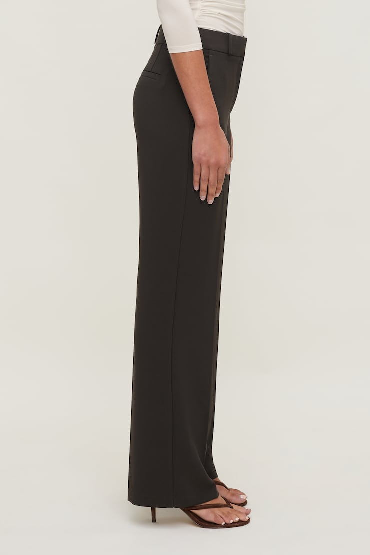 Camelia Crepe Straight Leg Pants - Brown - Women Clothing
