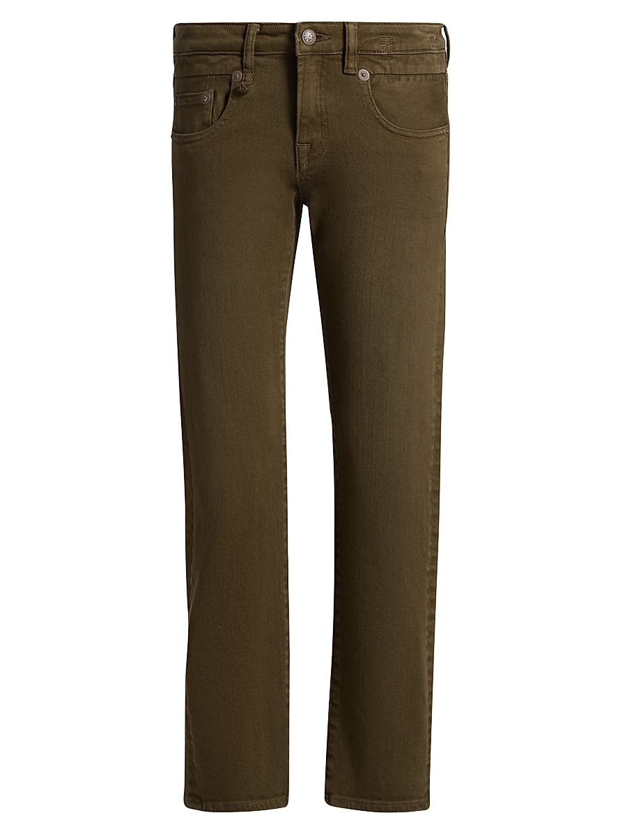 Women's Boy Straight-Leg Crop Jeans - Military Green Stretch