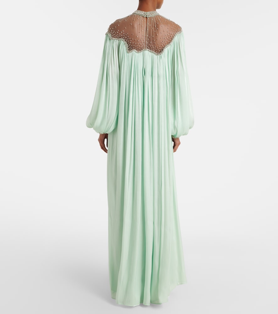 Elline embellished pleated gown