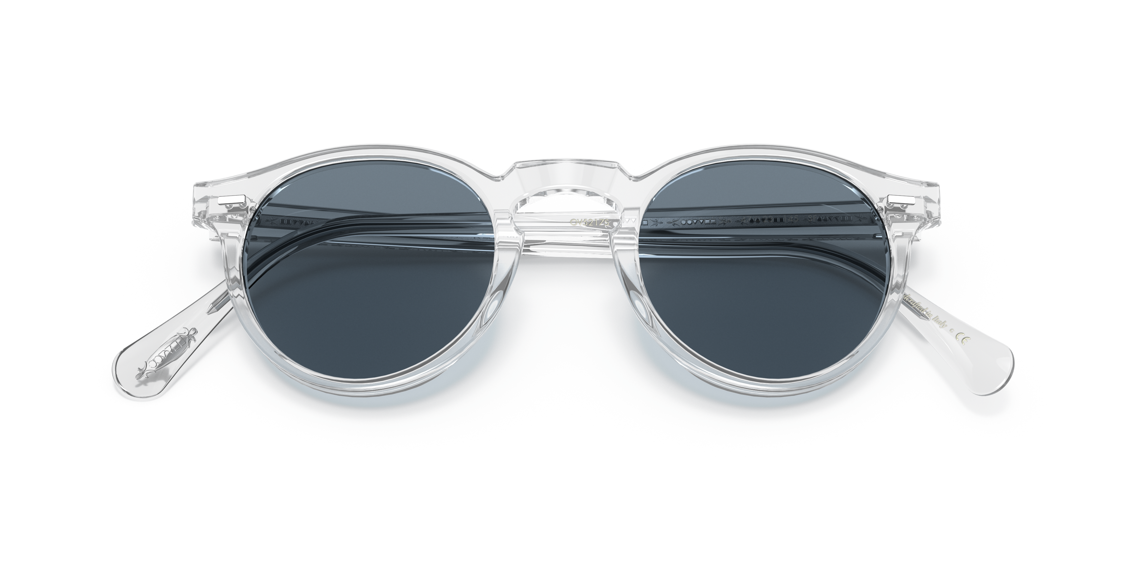 Oliver Peoples Unisex Oliver Peoples OV5217S GREGORY PECK SUN 1101R8 Sunglasses Acetate Transparent Grey Pantos Photochromic