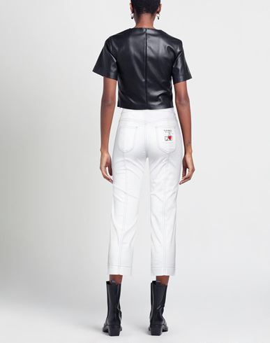 Woman Pants White Size 27 Cotton, Elastane