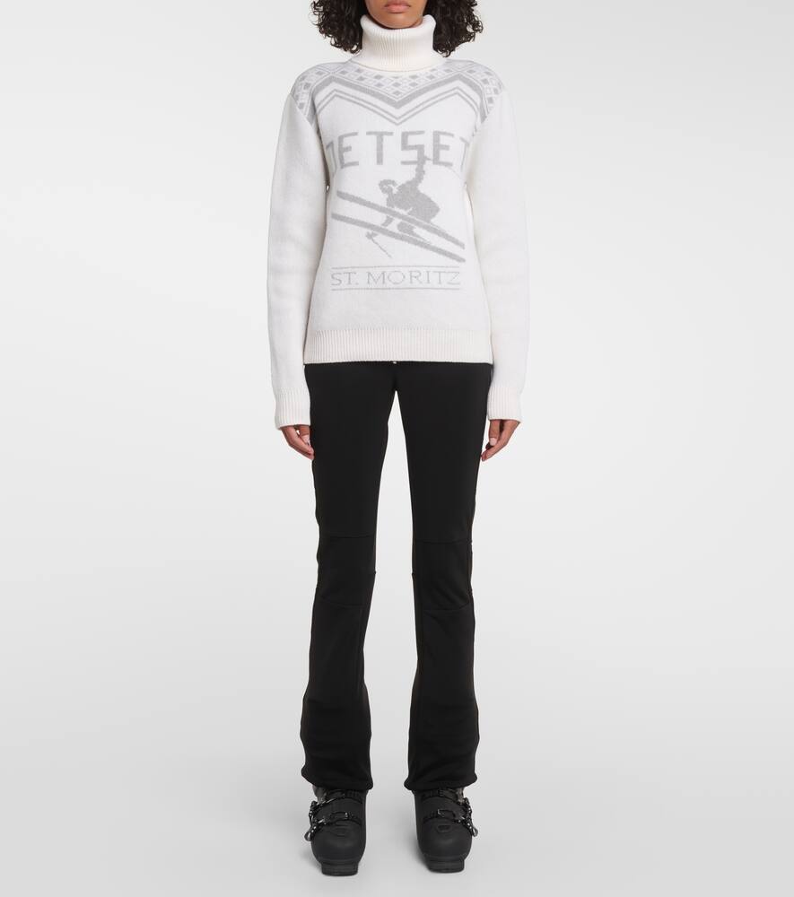 Wool intarsia turtleneck sweater
