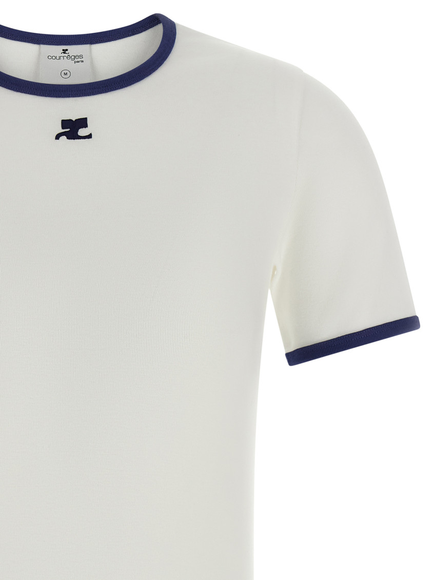 Courrèges - signature contrast trim short sleeve t shirt