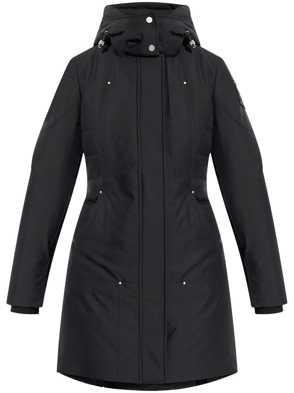 Logo-engraved coat - Black