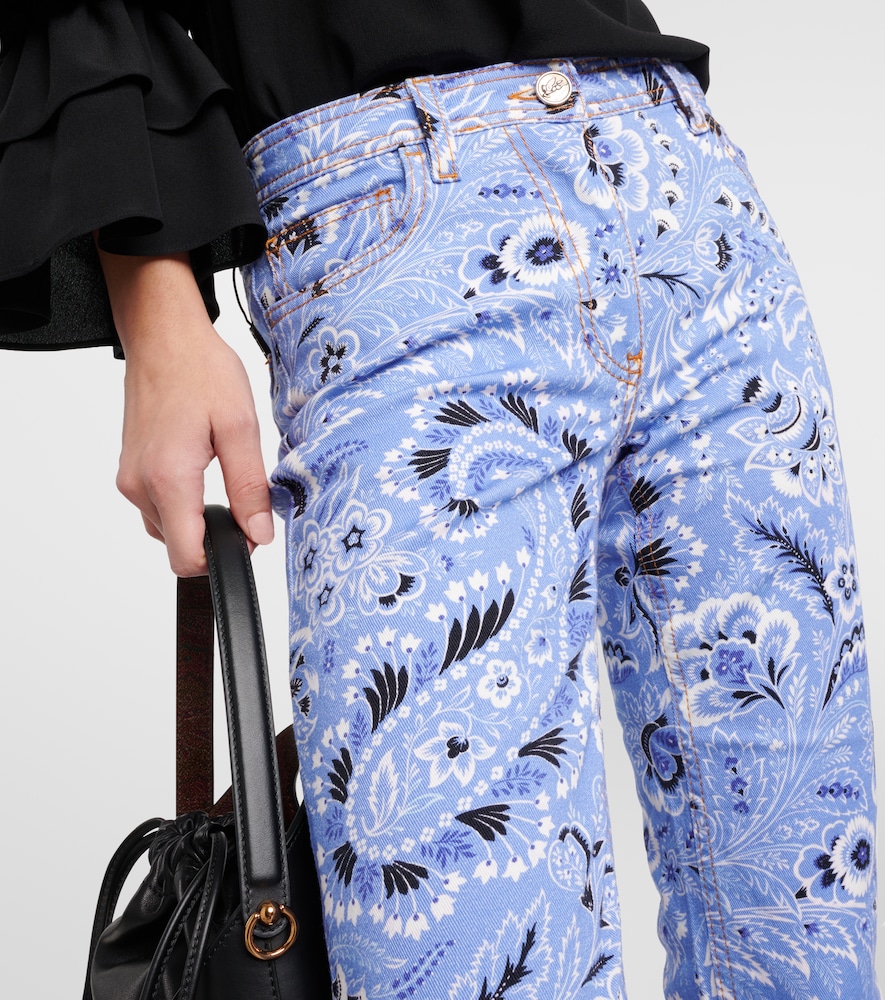 High-rise printed skinny jeans