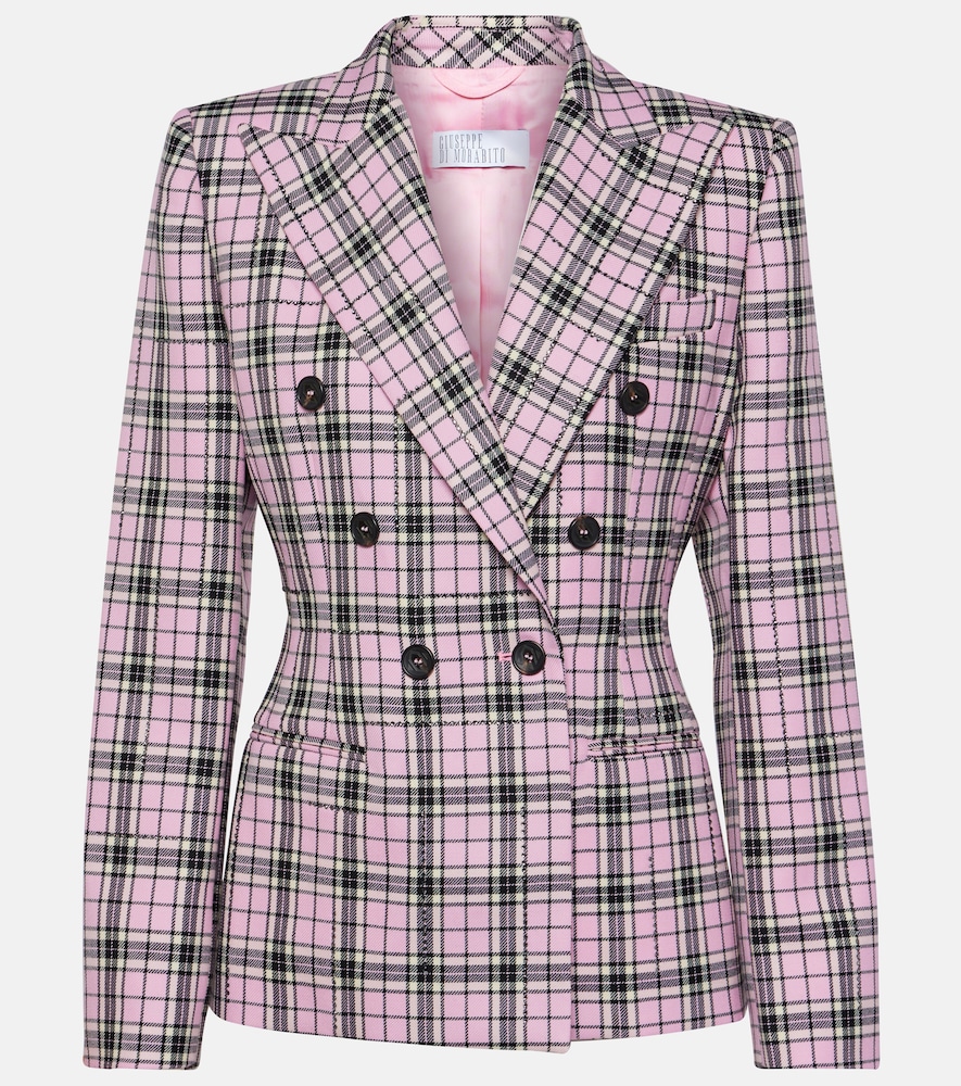 Checked wool blazer