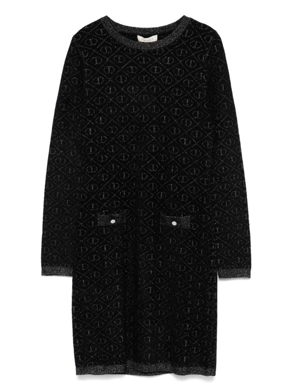 Logo-jacquard dress - Black