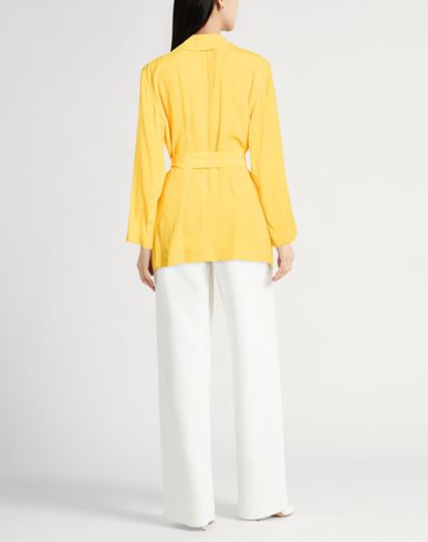 Woman Blazer Yellow Size 6 Acetate, Silk
