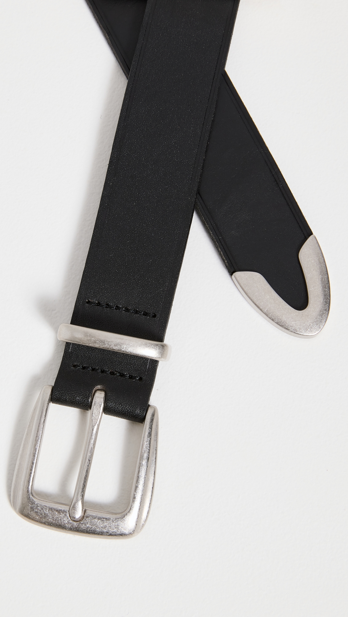 Leather Western Belt True Black