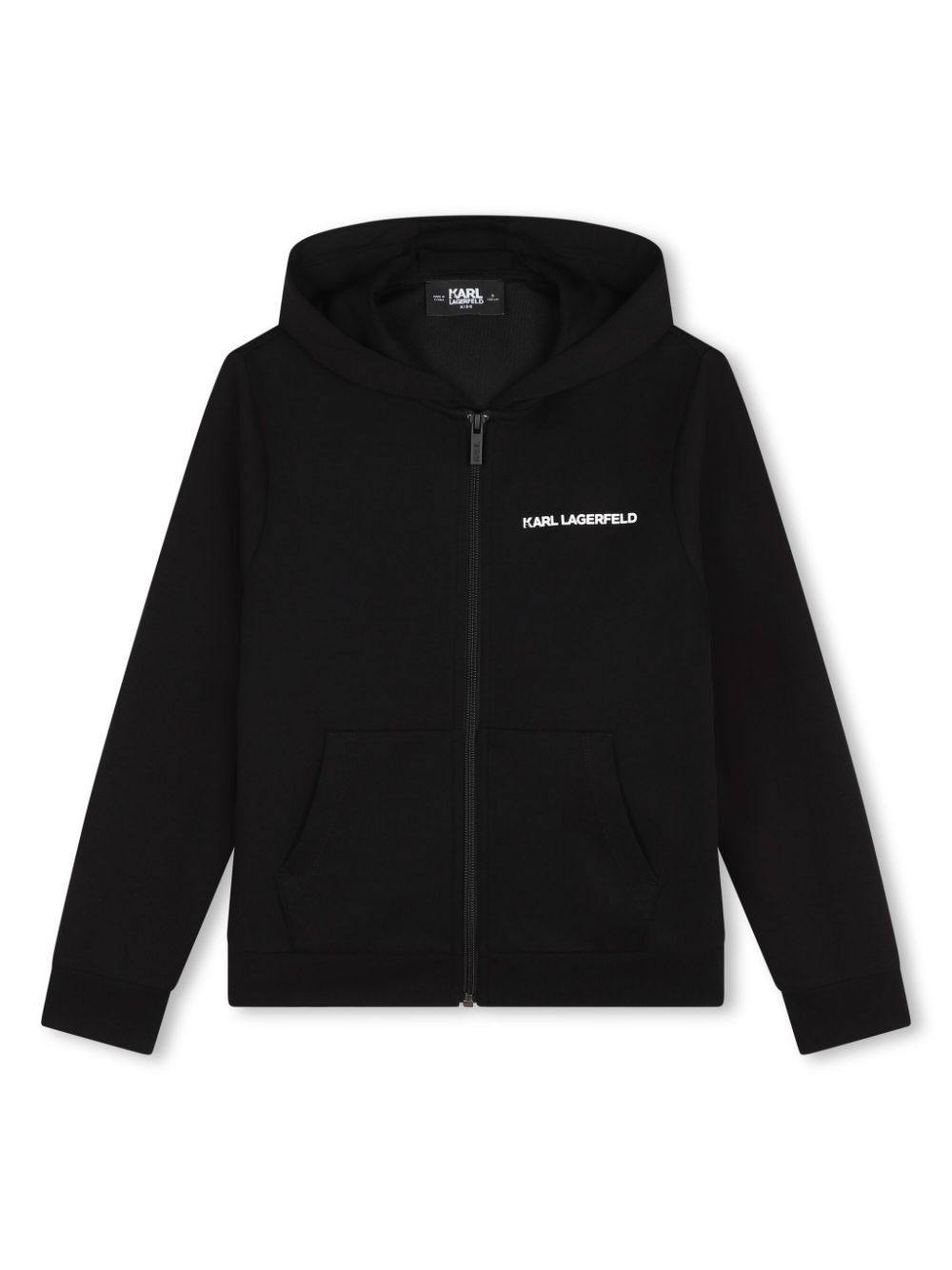 Logo-print zip-up hoodie - Black