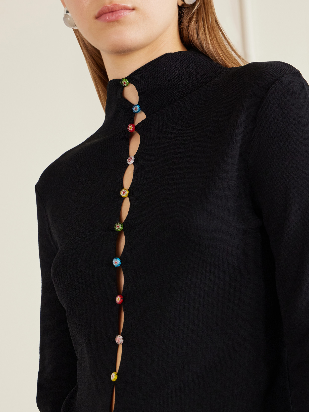Marianne Crepe Cardigan - Black