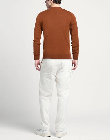 Man Sweater Brown Size 40 Super 140s Wool, Silk, Cashmere