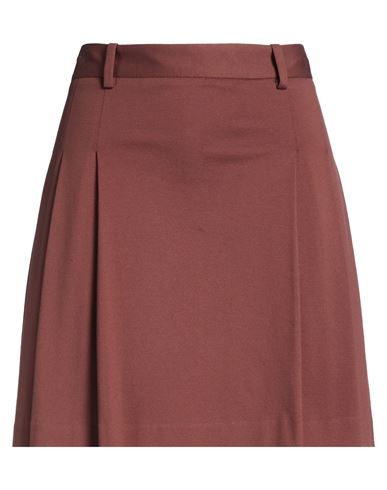 Woman Mini skirt Brown Size 6 Cotton, Elastane