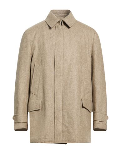 Man Coat Khaki Size 44 Virgin Wool