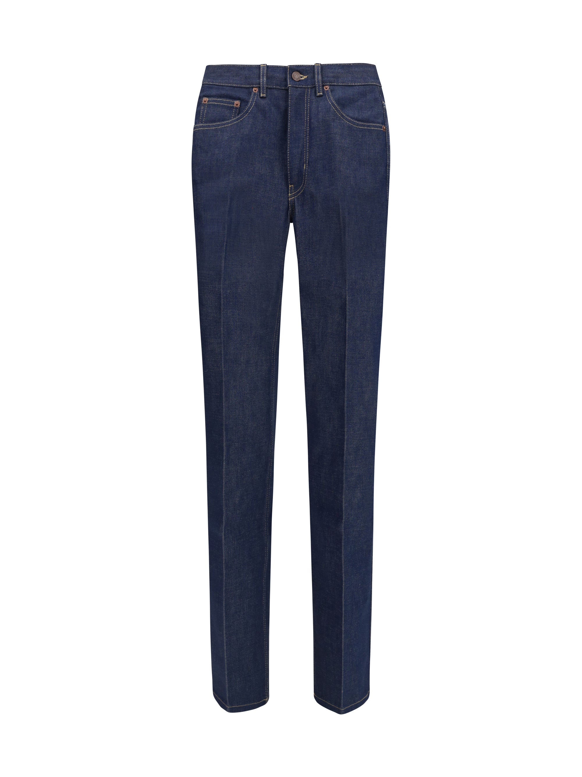 Four-Pocket Cotton Jeans — Navy