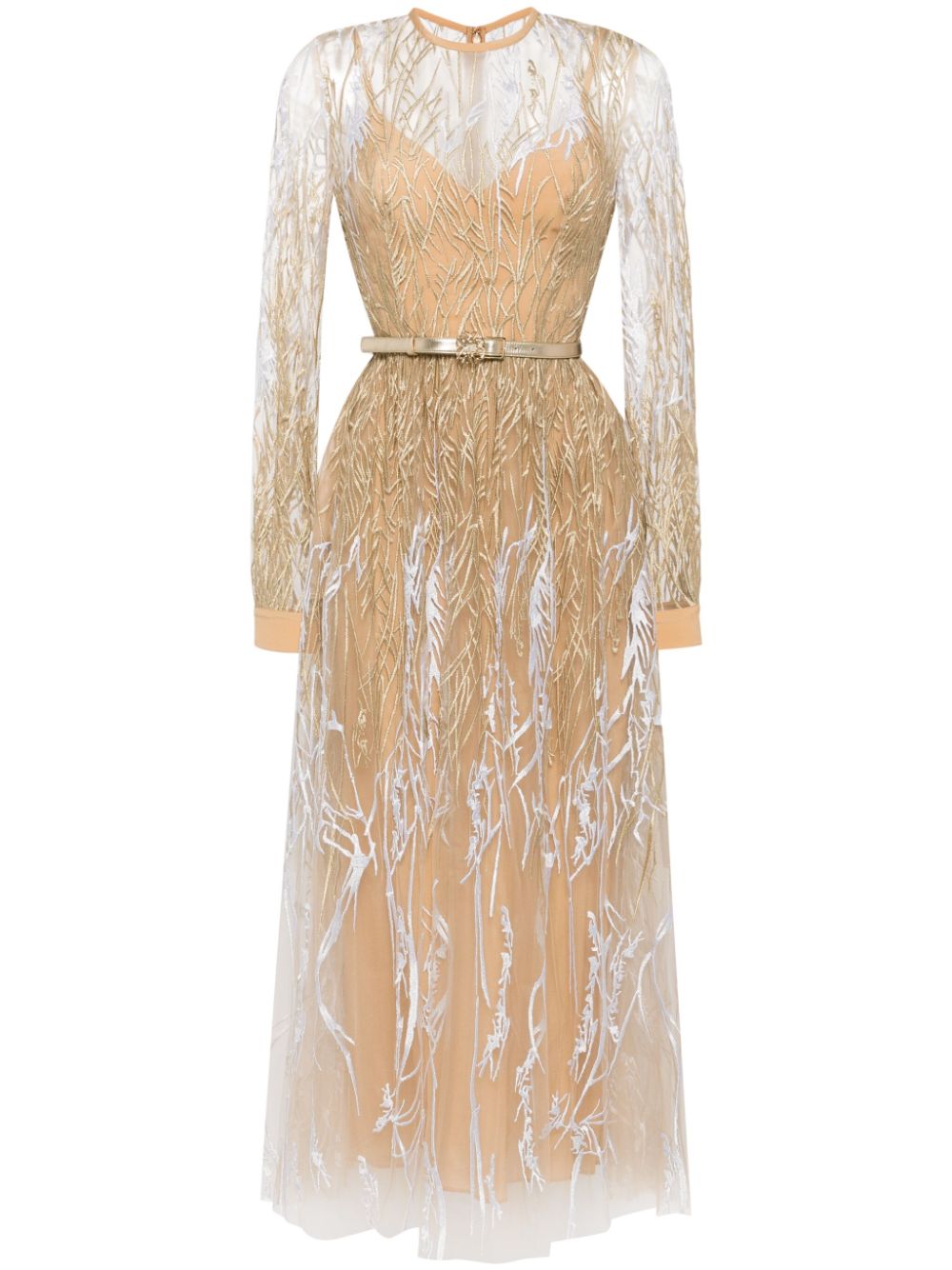 Arboreal midi gown - Gold