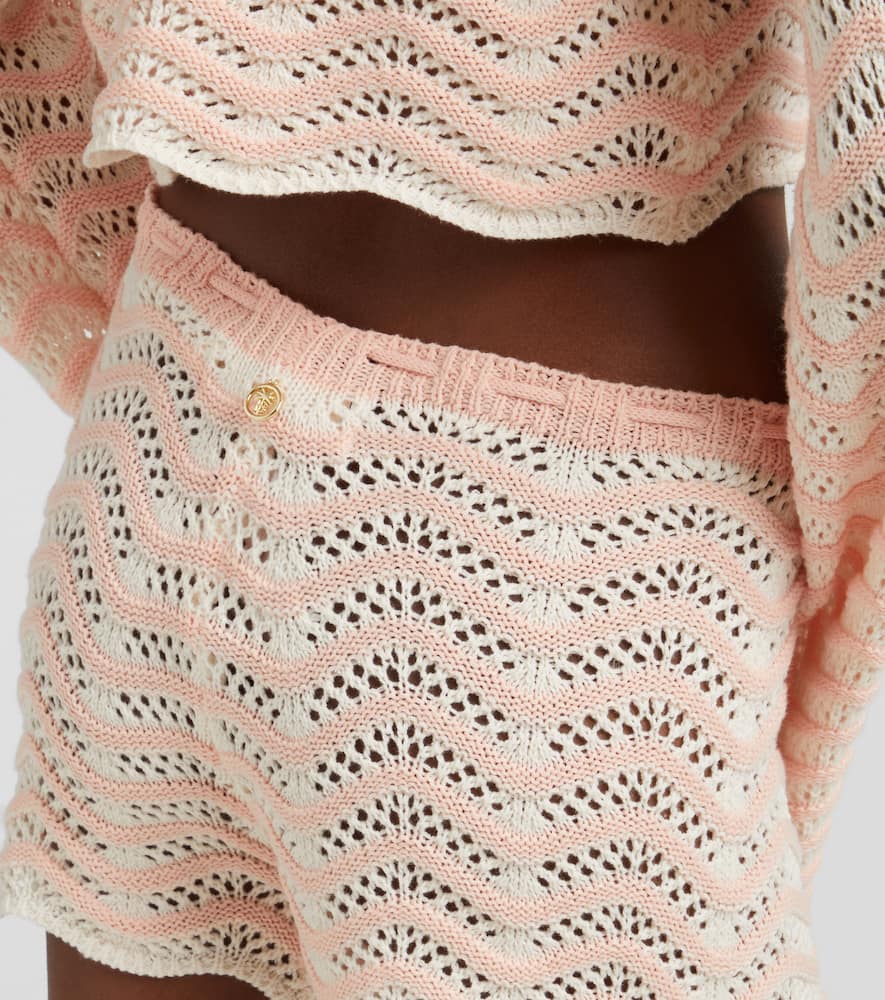 Mina striped cotton-blend shorts