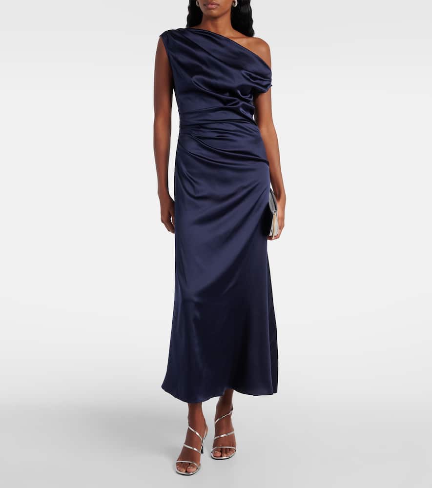 Elyse pleated silk-blend maxi dress
