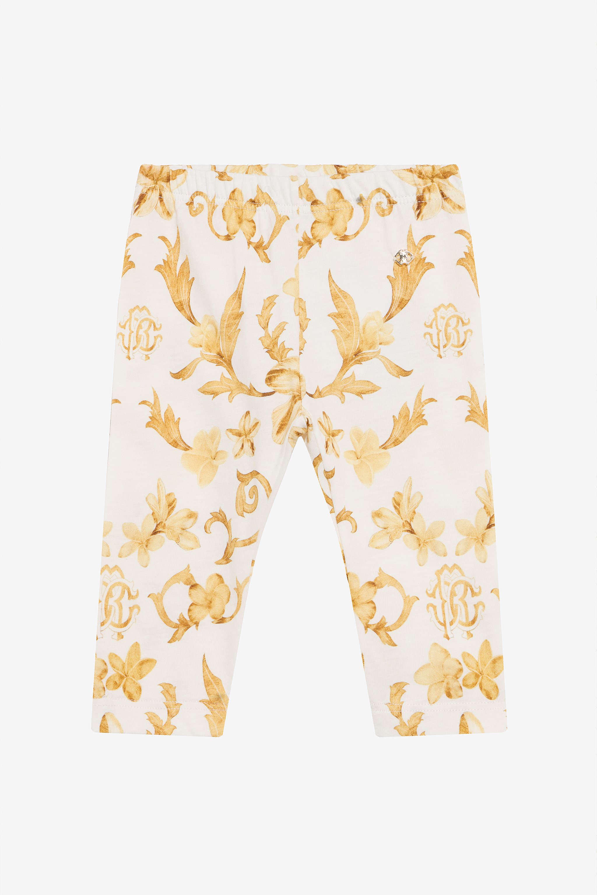 Gold Arabesque Print Trousers