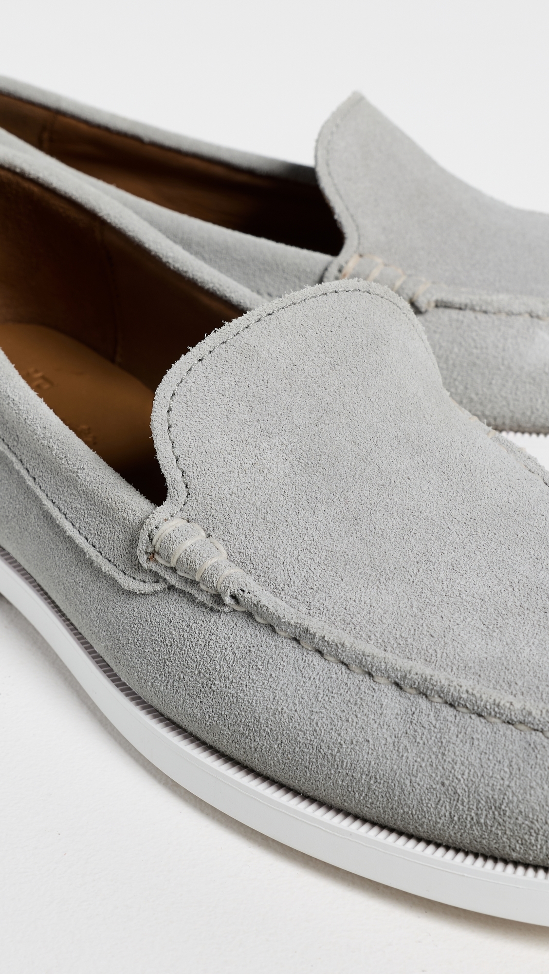 Merton Suede Slip Ons Channel Grey