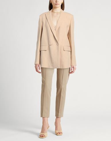 Fabiana Filippi Woman Blazer Sand Size 6 Linen, Viscose, Polyester