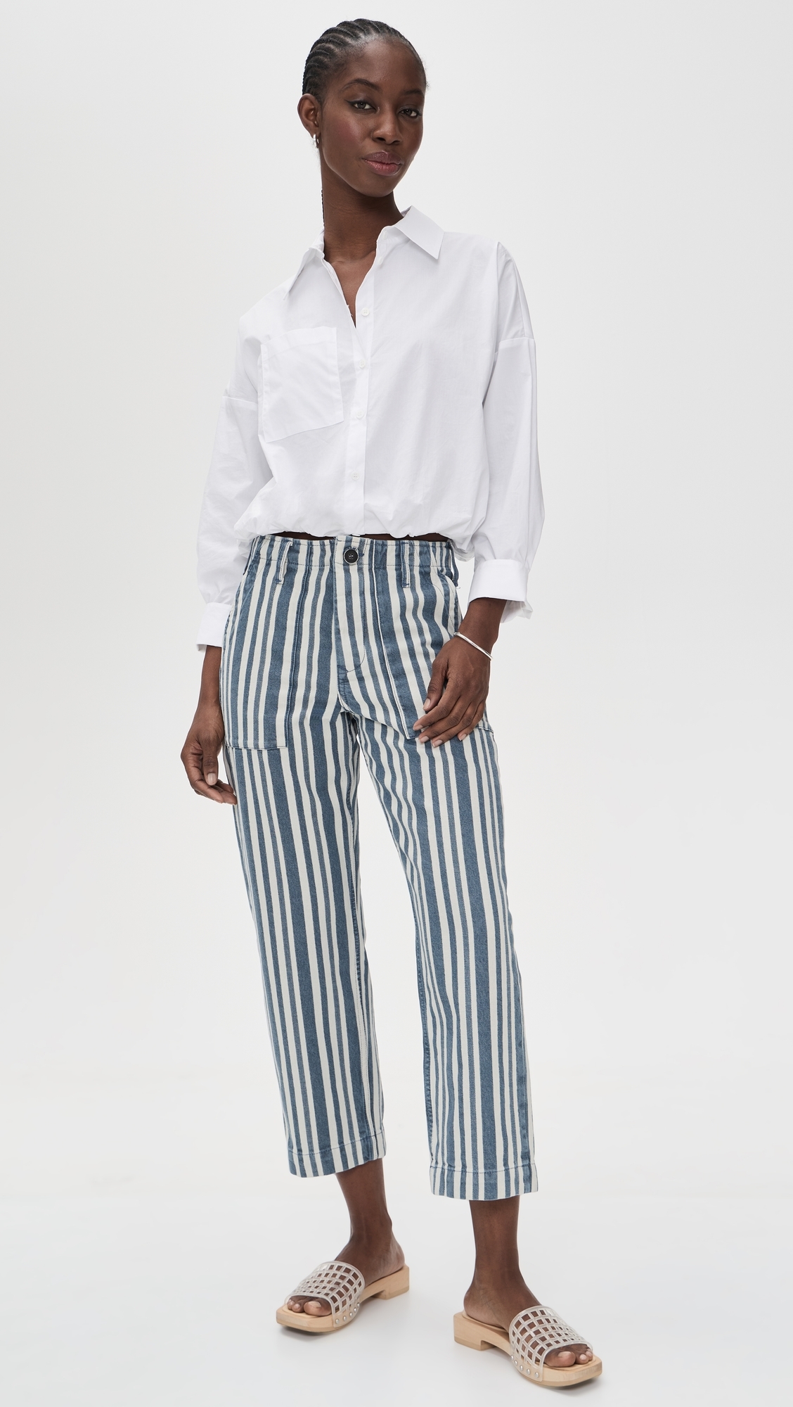 Alex Utility Pants Fisherman Blue Stripe