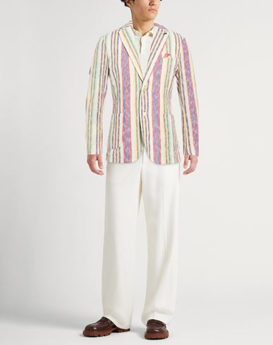 Man Blazer Ivory Size 38 Cotton, Polyester