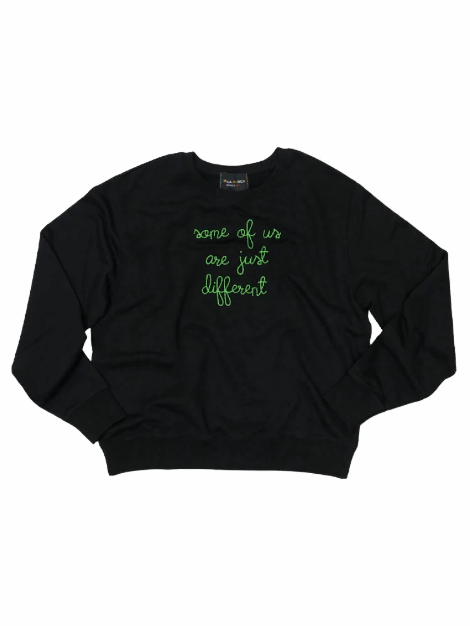Women's Some Of Us Are Just Different Crewneck Sweatshirt In Black/green