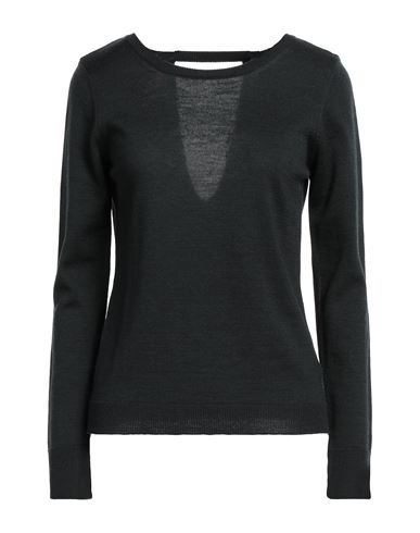 Woman Sweater Dark green Size 2 Merino Wool