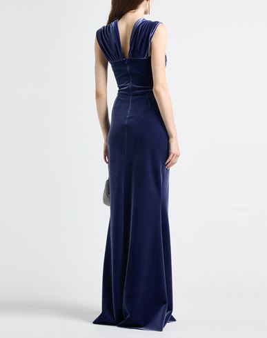 Woman Maxi dress Slate blue Size 10 Polyester, Polyamide, Elastane