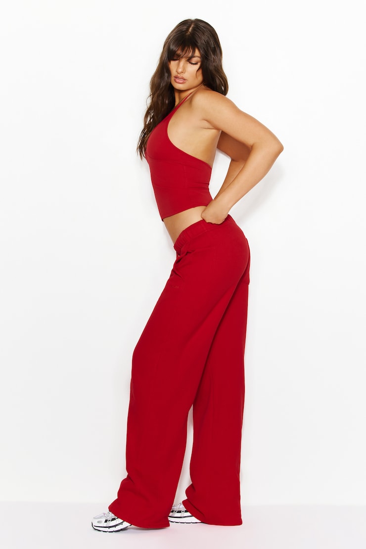 UltraFleece Straight Leg Sweatpants - Red - Women Clothing