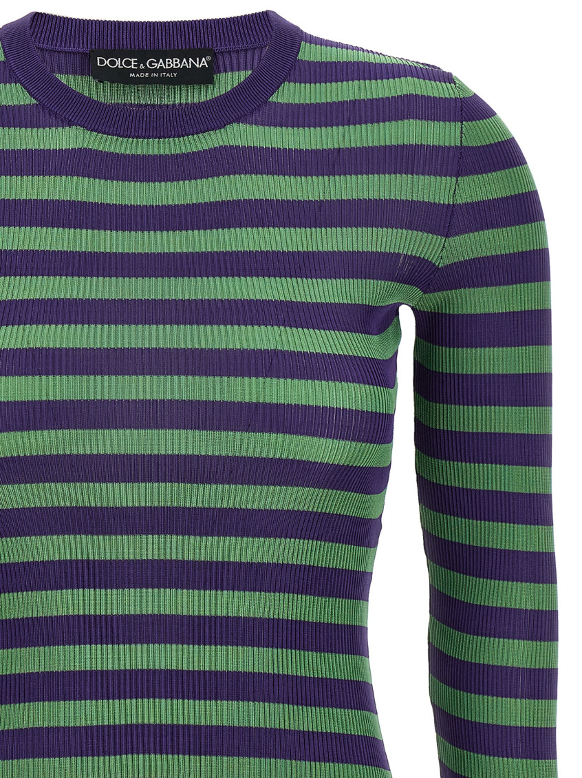 Striped Viscose Sweater Sweaters And Cardigans Multicolor