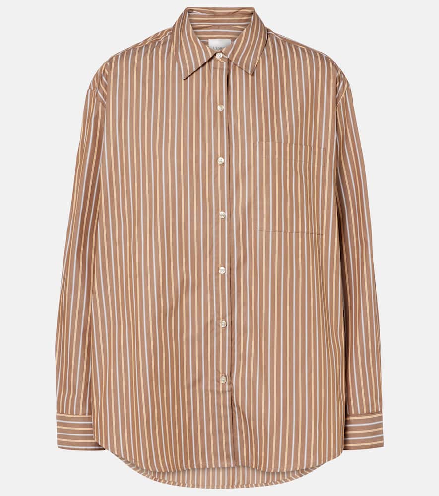 Yoshi striped cotton-blend twill shirt