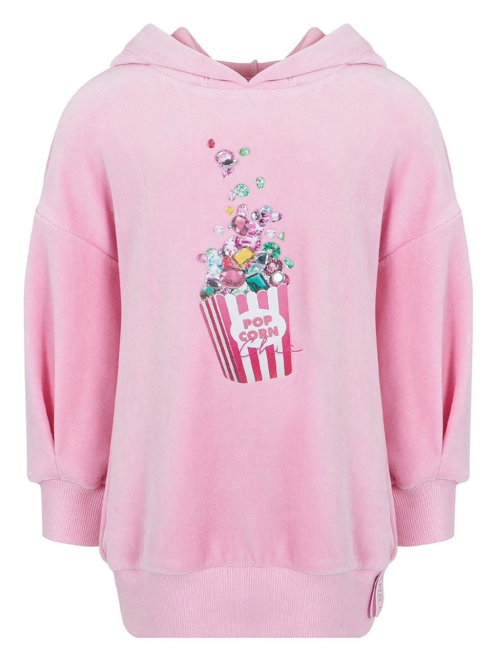 Popcorn chic hooded pullover dress - Pink
