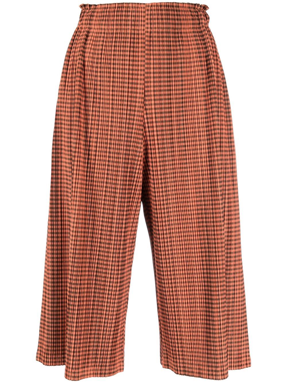 2000s pleated cropped trousers - Orange