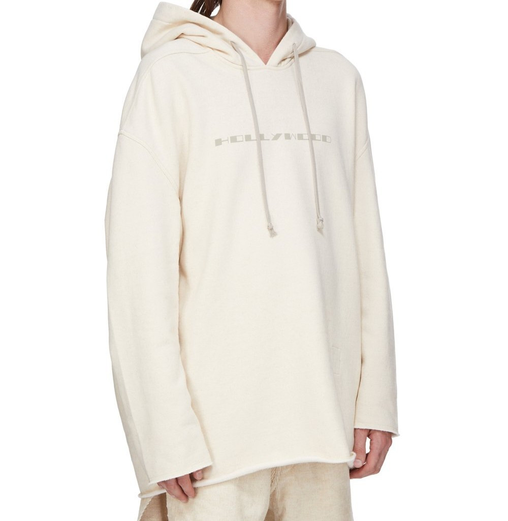 Beige Long Sleeves Logo Hoodie