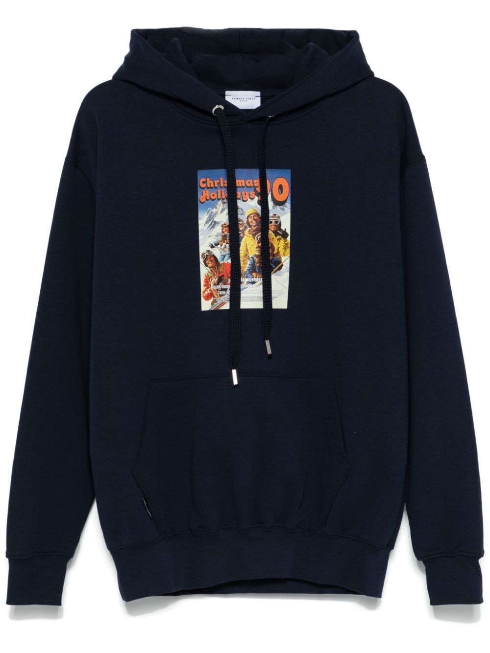 Graphic-print hoodie - Blue