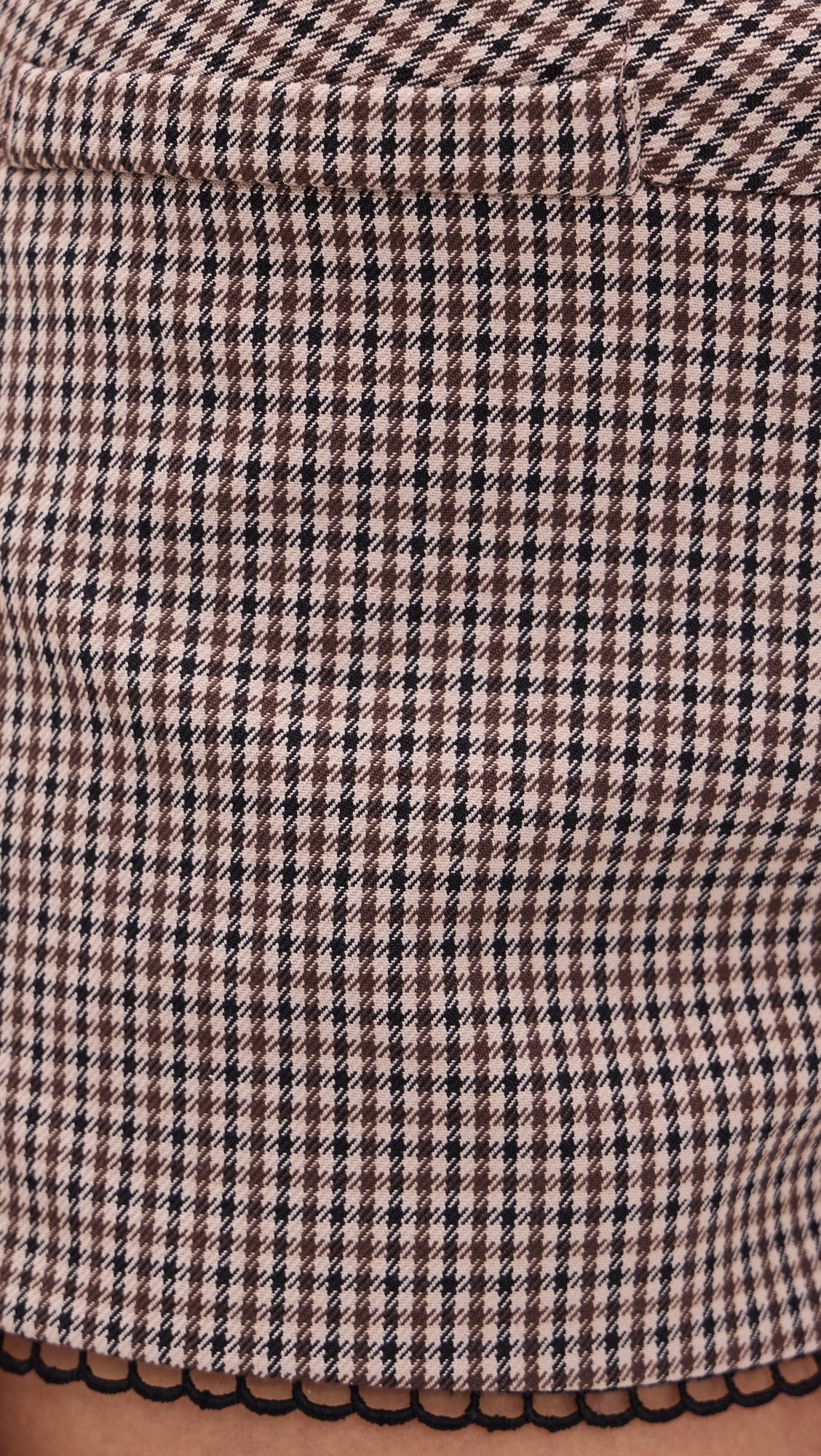Houndstooth Mini Shorts Brown