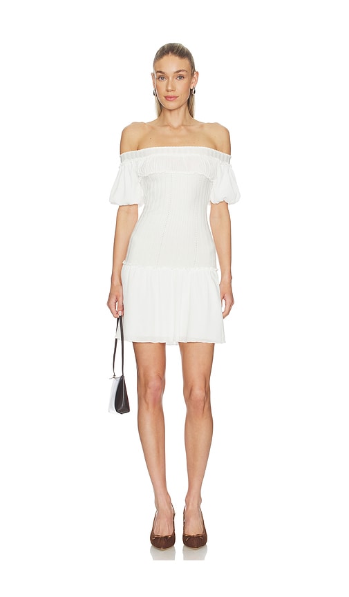 Frankies Bikinis Aura Cloud Knit Mini Dress in White. - L also in M, S