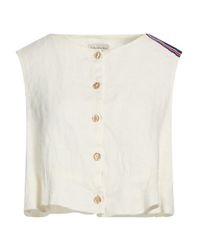 Woman Top Ivory Size 10 Linen