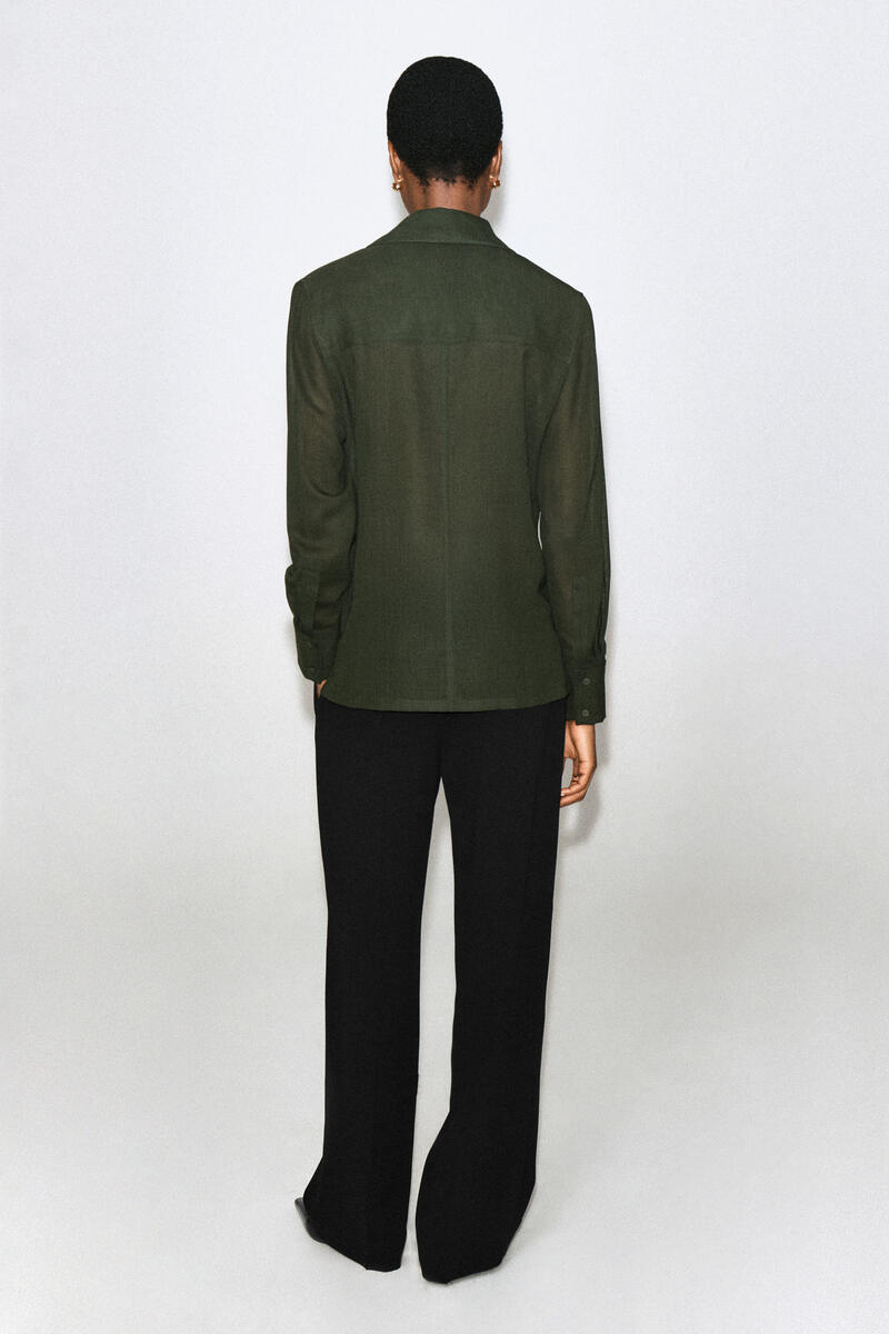 Double-Breasted Wool-Blend Shirt