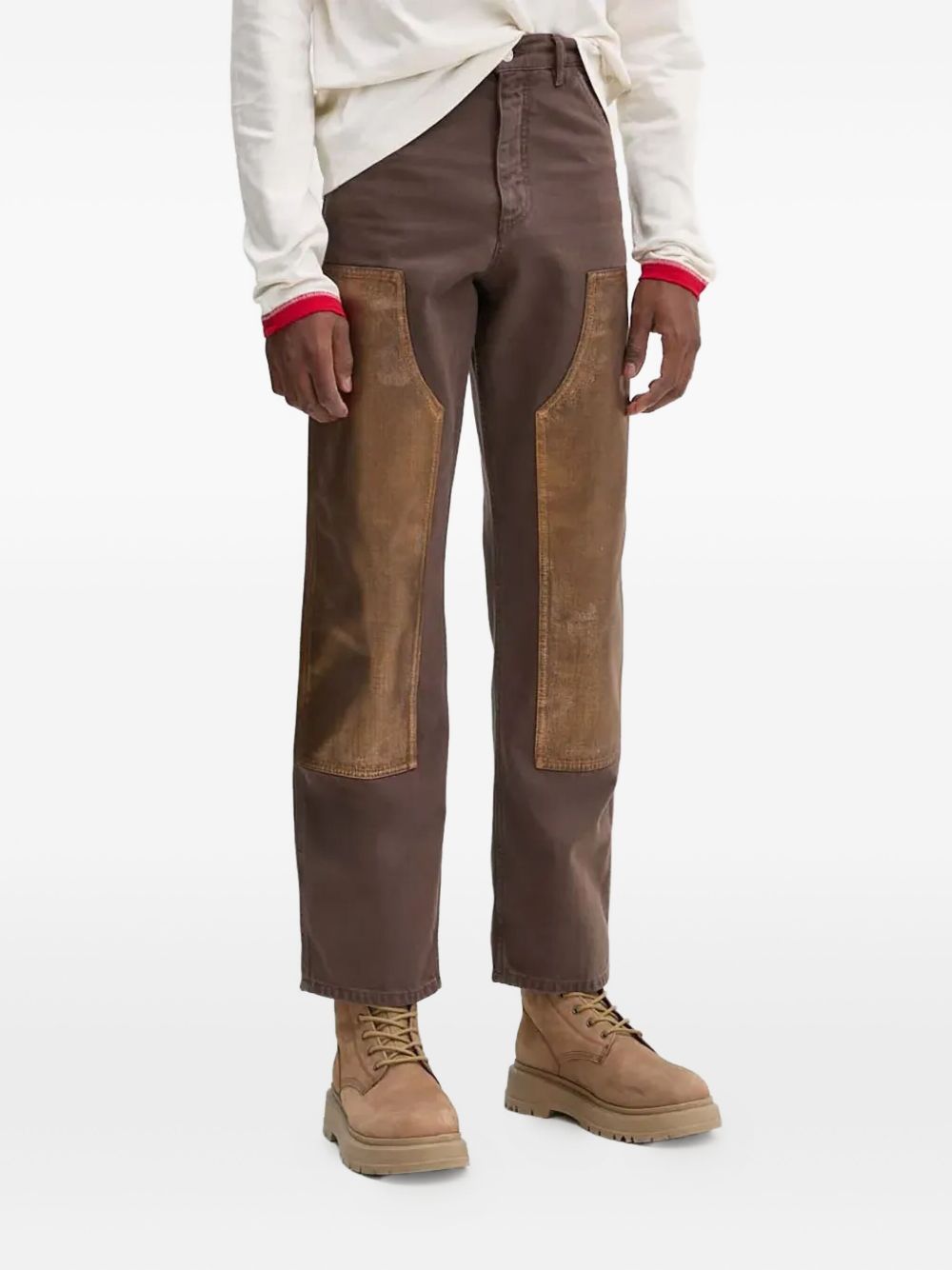Embellish-panel trousers - Brown