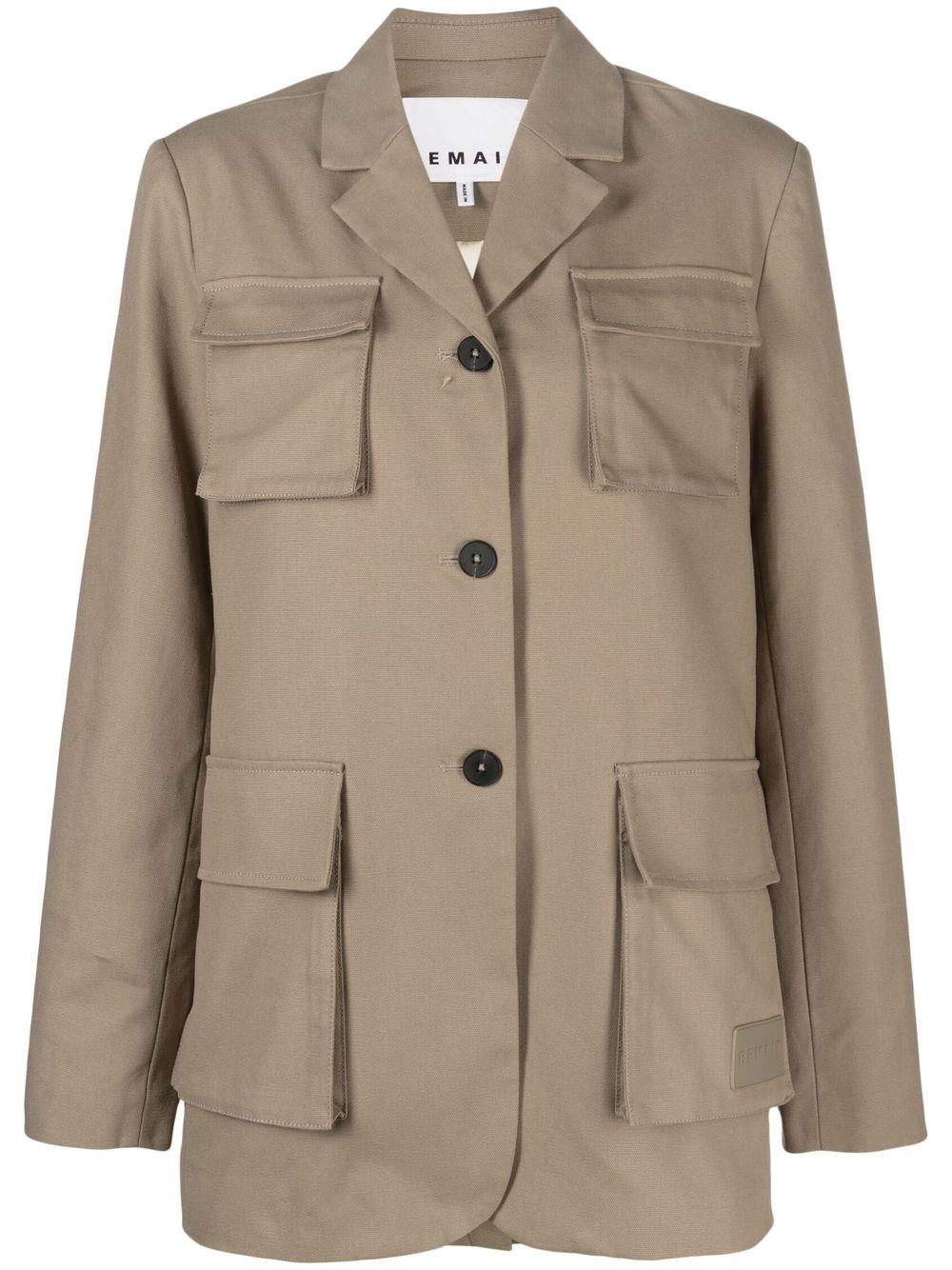 Single-breasted utility blazer - Neutrals